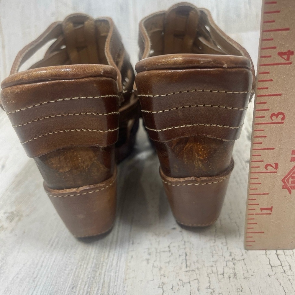 Bed Stu Brown Woven Leather Josie Wedge Sandals 7.5 - Picture 10 of 10